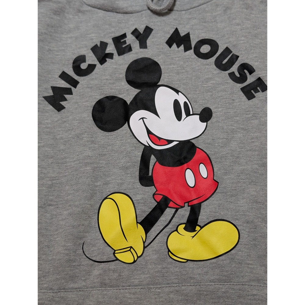 Disney Mickey Mouse Graphic Hoodie Heather Gray XS Sweatshirt 197772302071
